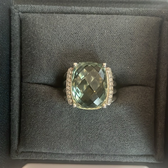 NEW IN BOX - David Yurman Wheaton Ring with Prasiolite and Diamonds - Picture 4 of 8